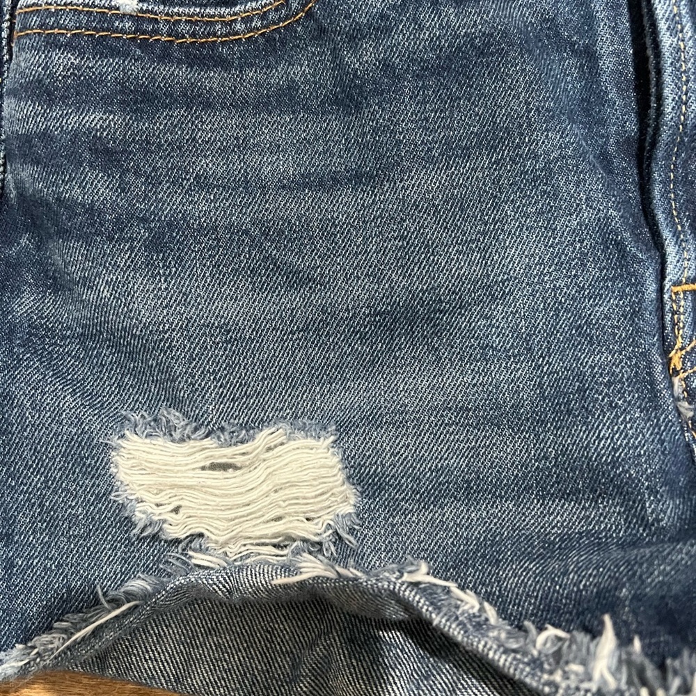 Levi's Blue Distressed Jean Shorts Size 26 EUC Button Fly 501 Timeless Shorts - Picture 2 of 6